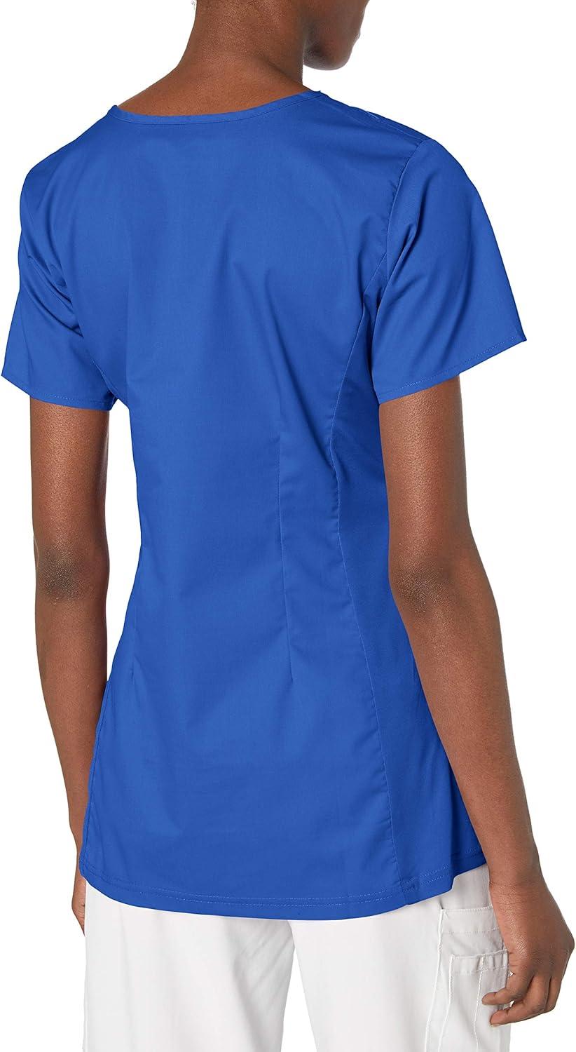 Wink WonderWORK Scrubs for Maternity Mock Wrap Scrub Tops(Galaxy Blue)