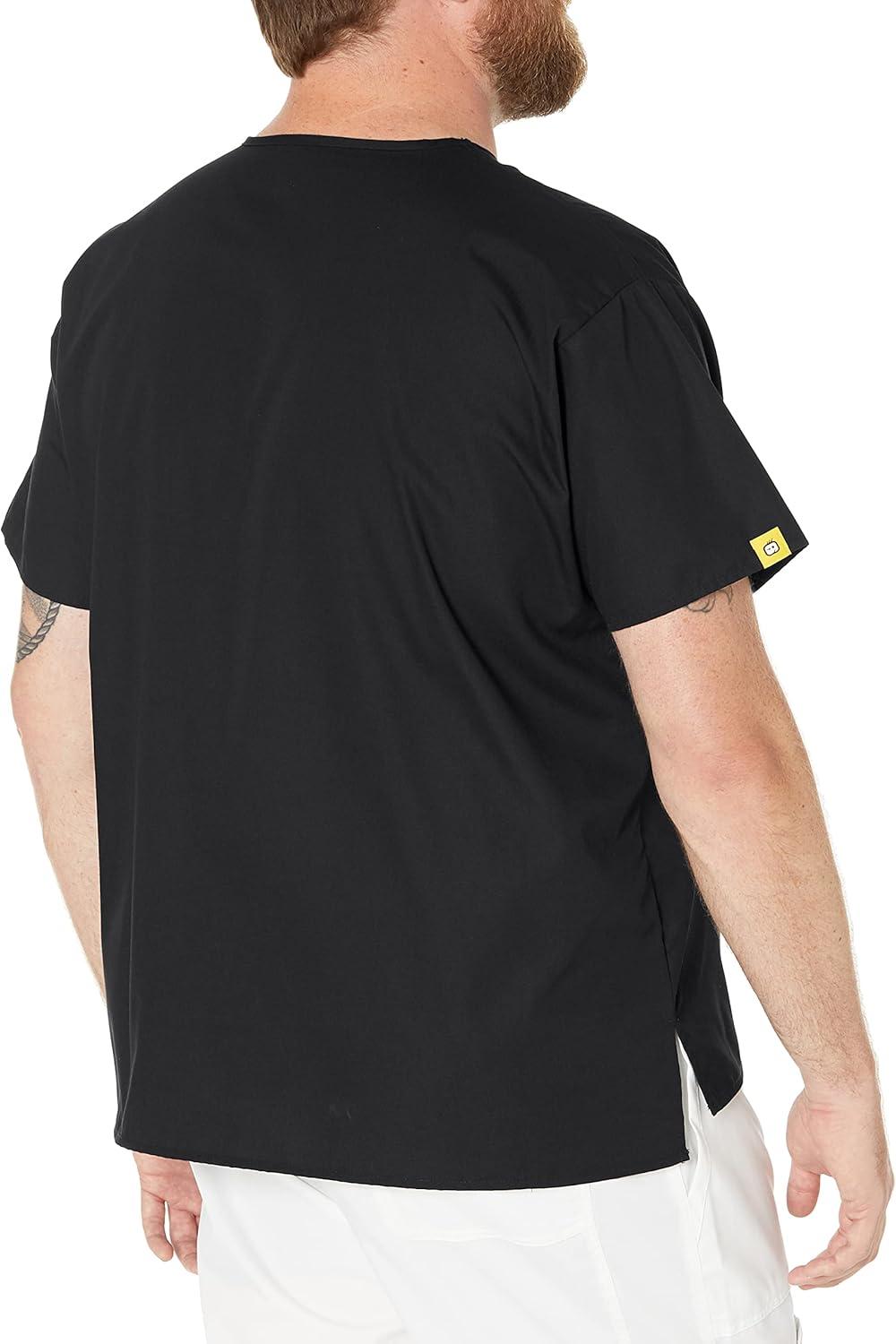 WonderWink Men’s Big The Alpha Unisex V-Neck Scrub Top(Black)