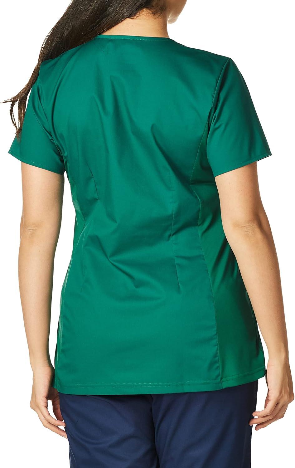 Wink WonderWORK Scrubs for Maternity Mock Wrap Scrub Tops(Hunter)