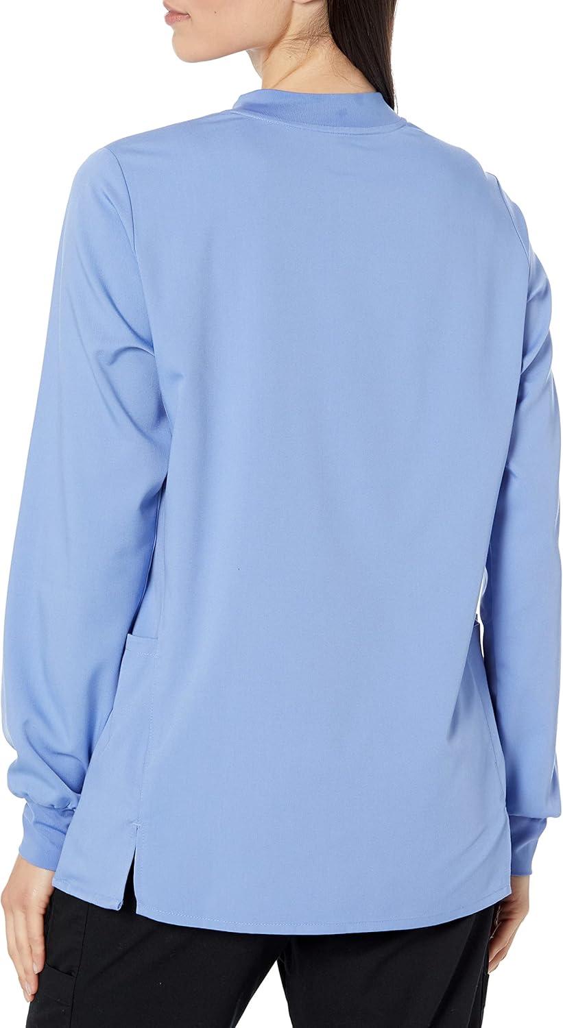 WonderWink womens Women’s Snap Front Warm-up Jacket(Ceil Blue)