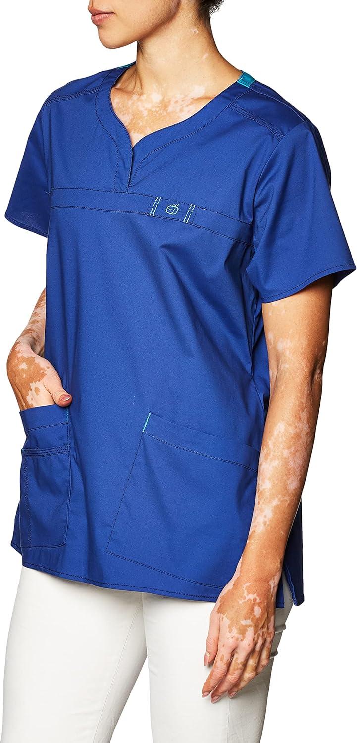 WonderWink Womens Wonderflex Patience Women’s Scrub Top(Galaxy Blue)