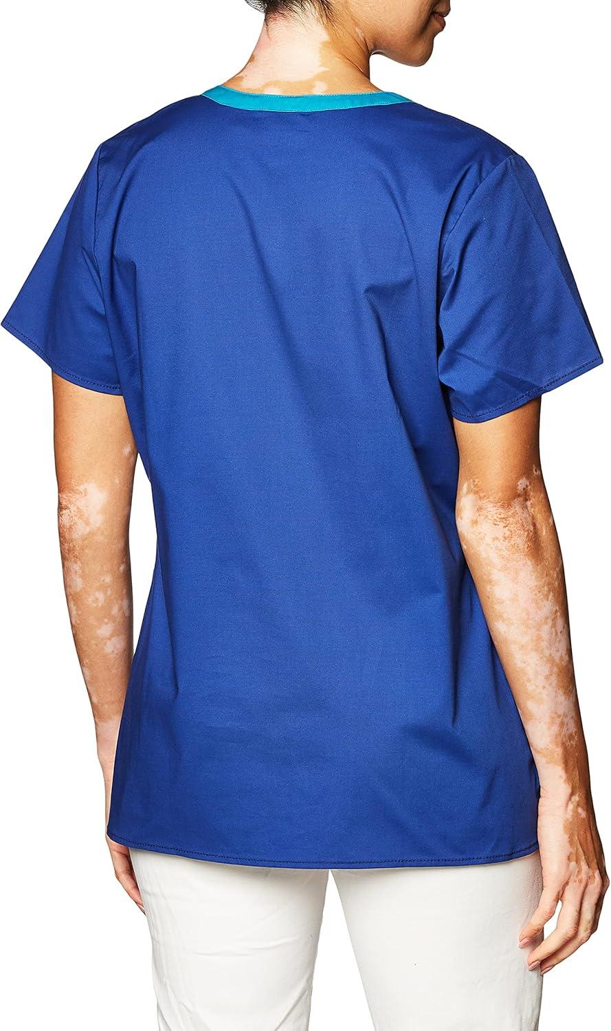WonderWink Womens Wonderflex Patience Women’s Scrub Top(Galaxy Blue)