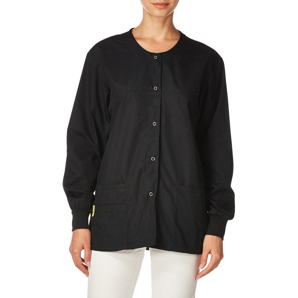 WonderWink Women’s Origins Delta Scrub Jacket(Black)