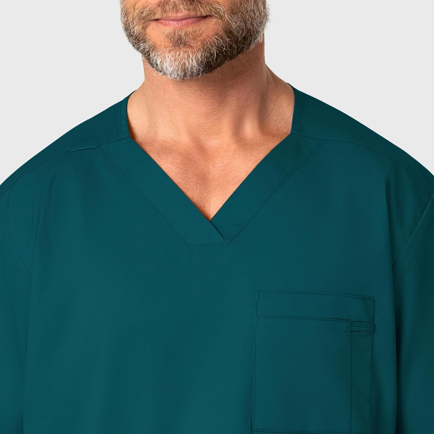 WonderWink Men’s Big Wonderwork Big Men’s V Neck Scrub Top(Caribbean Blue)