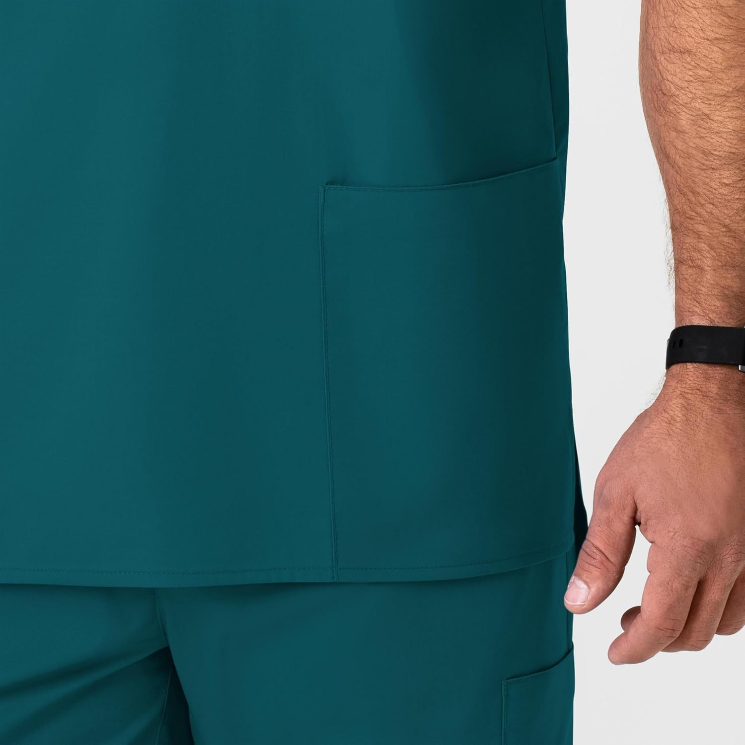 WonderWink Men’s Big Wonderwork Big Men’s V Neck Scrub Top(Caribbean Blue)
