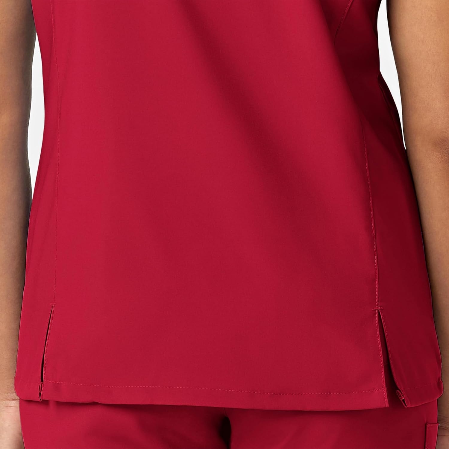 Wink W123 Women’s Y-Neck Wrap Scrub Top(Red)