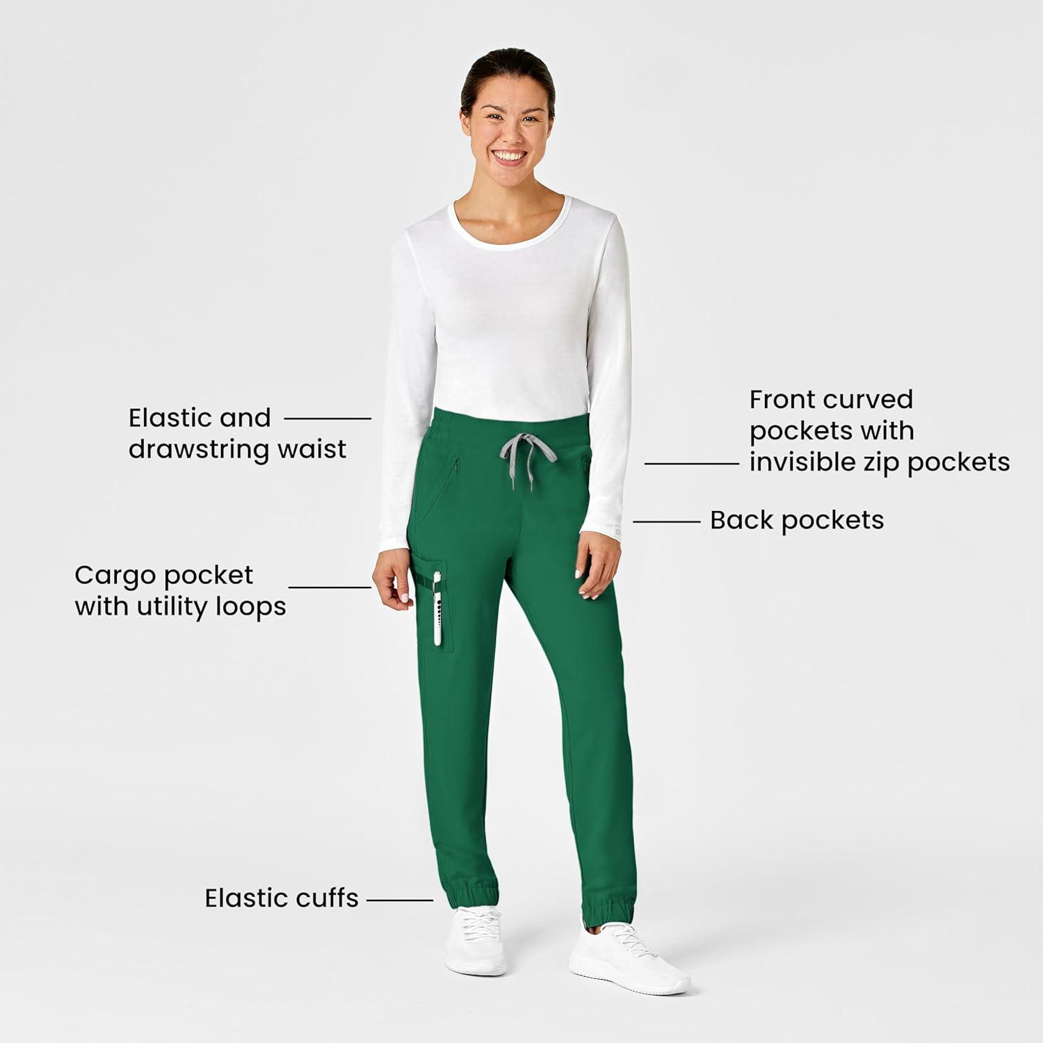 WonderWink Womens Renew Women’s Jogger Scrub Pant(Hunter)
