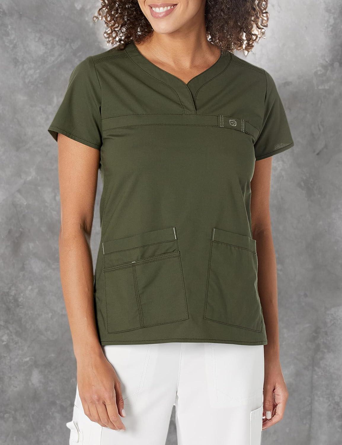 WonderWink Womens Wonderflex Patience Women’s Scrub Top(Forest Green)