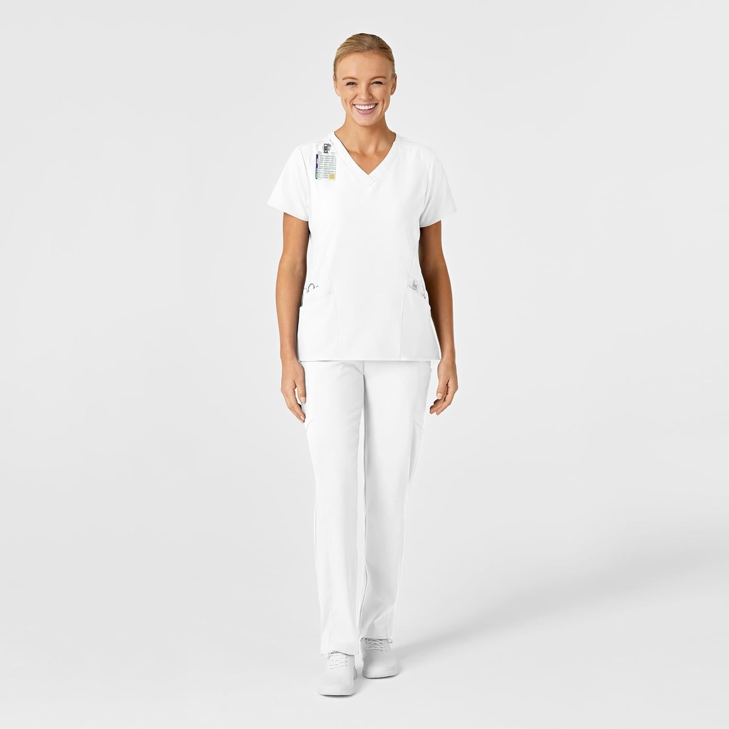 Wink Women’s Women’s Stylized V-Neck Top(White)