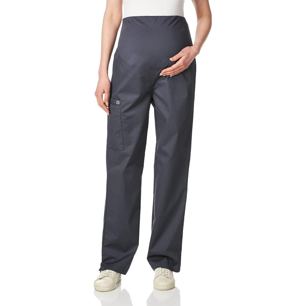 Wink WonderWORK Scrubs for Maternity Cargo Scrub Pants(Pewter)