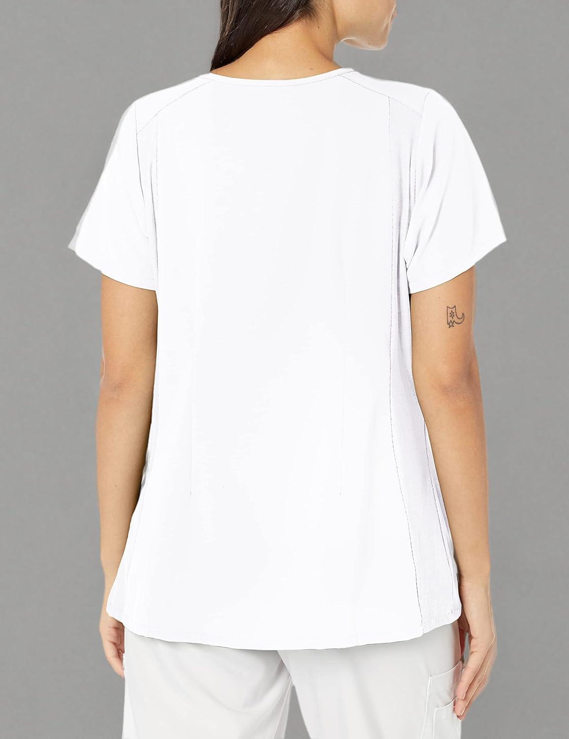 WonderWink Men’s Uni Moss Grn Simply Soft 3pkt Scrub Shrt(White)