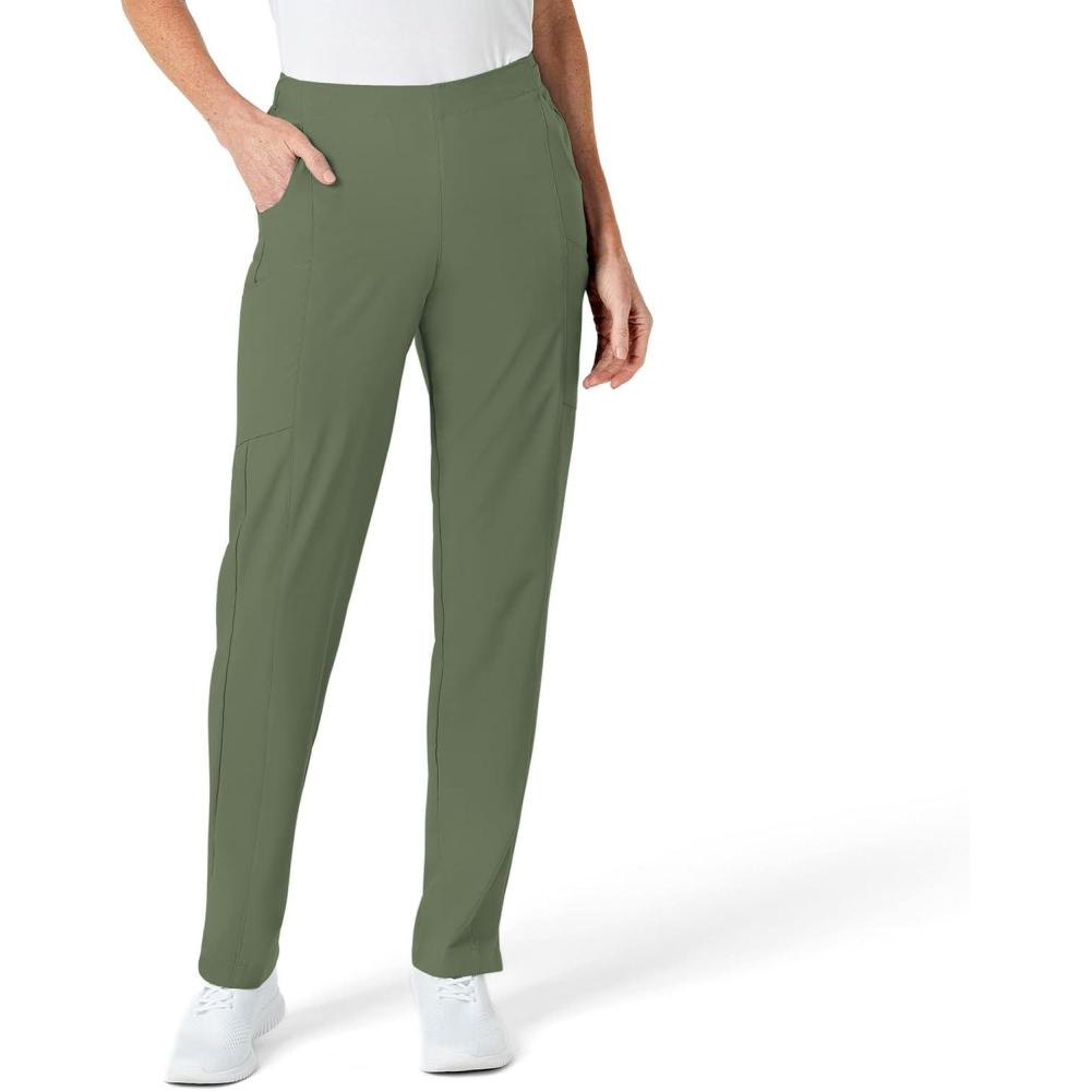 WonderWink womens Women’s Flat Front Cargo Scrub Pant(Olive)