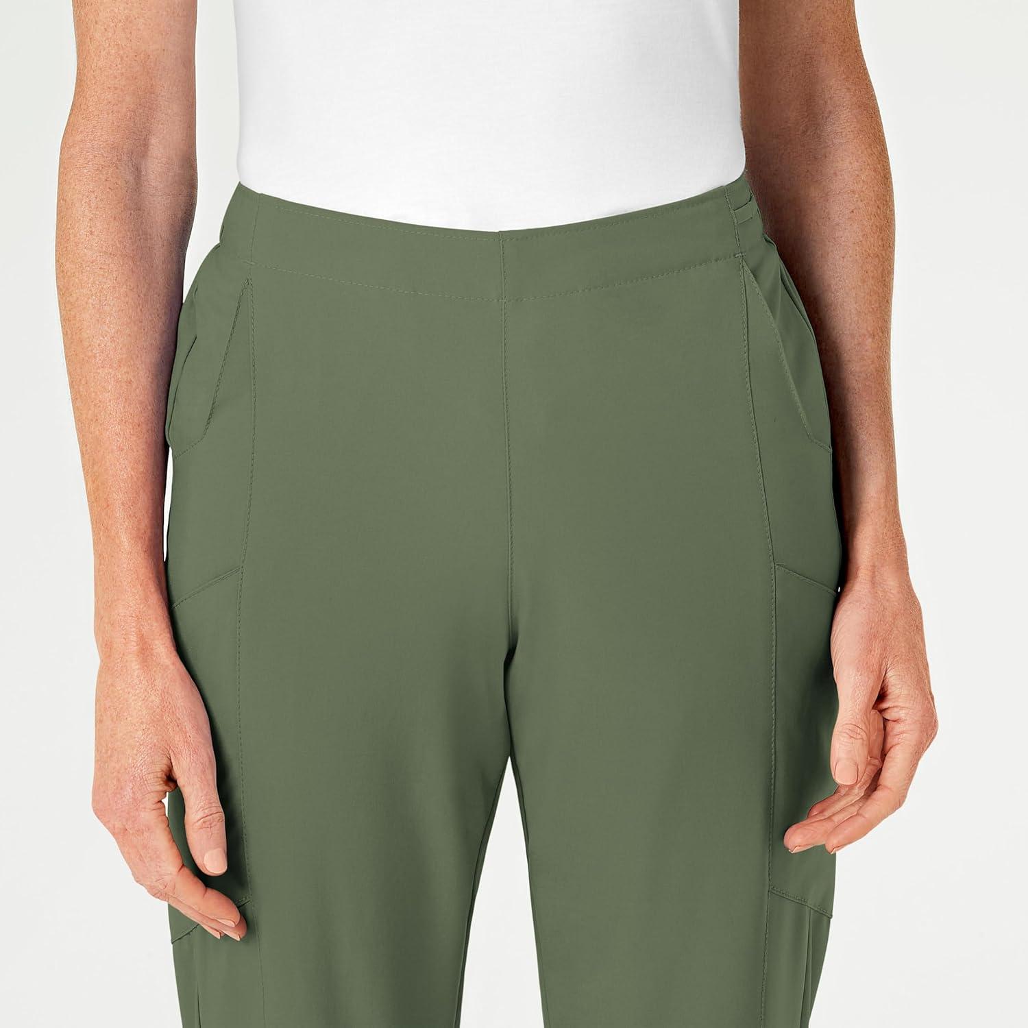 WonderWink womens Women’s Flat Front Cargo Scrub Pant(Olive)