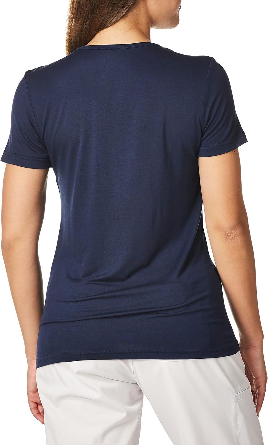 Layers Women’s Silky Knit Short Sleeve Tee(Navy)