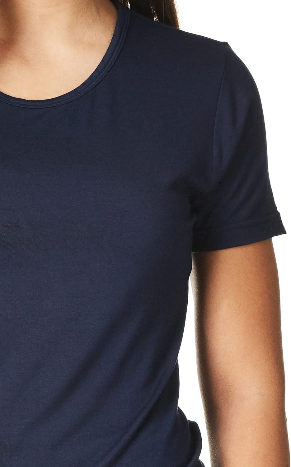 Layers Women’s Silky Knit Short Sleeve Tee(Navy)
