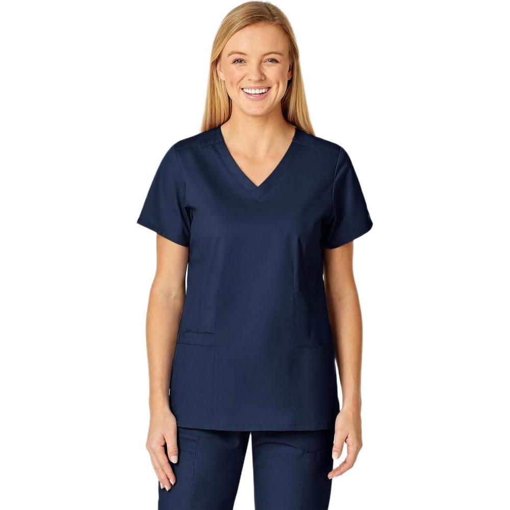 WonderWink Womens Shaped V-Neck Top(Navy)