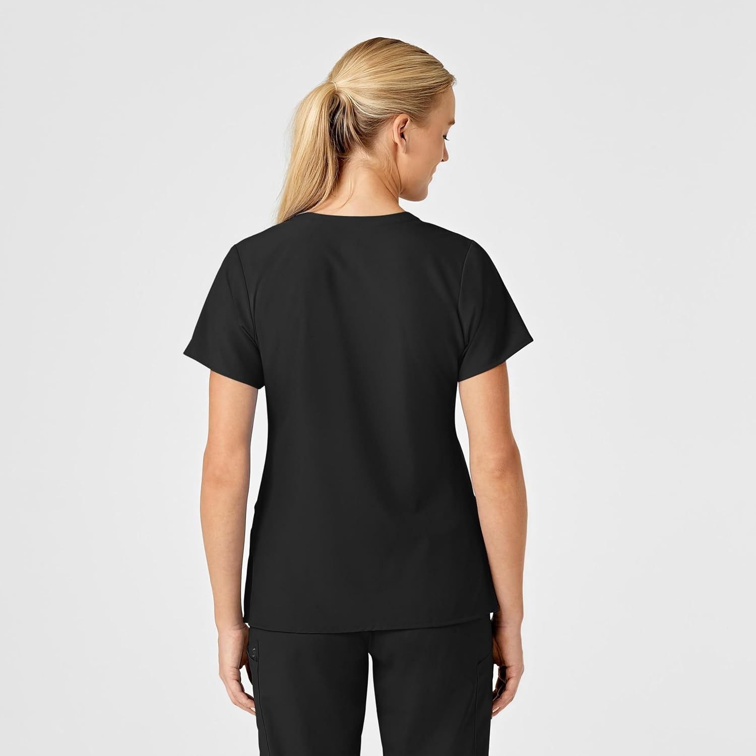 Wink Women’s Women’s Stylized V-Neck Top(Black)