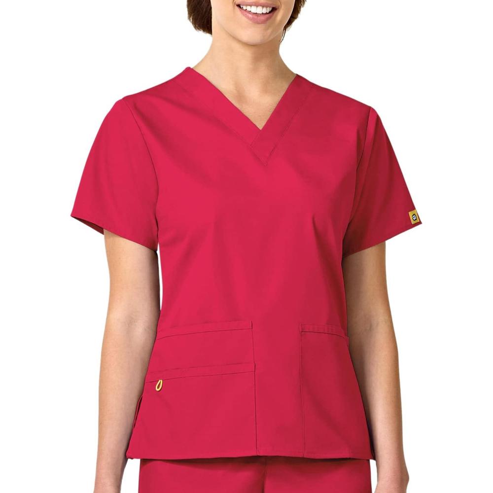 WonderWink Women’s Origins Bravo Scrub Top(Red)