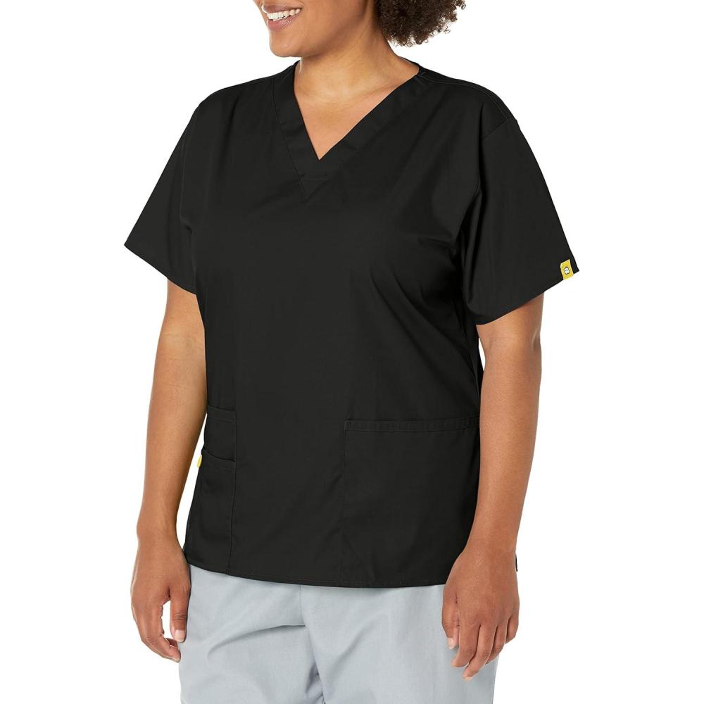 WonderWink Women’s Origins Bravo Scrub Top(Black)