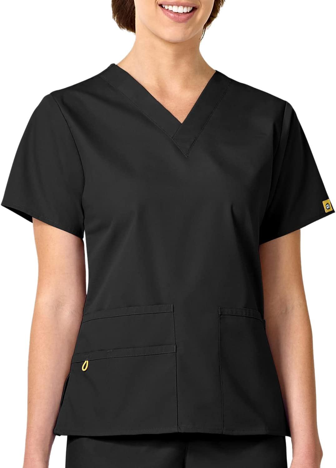 WonderWink Women’s Origins Bravo Scrub Top(Black)