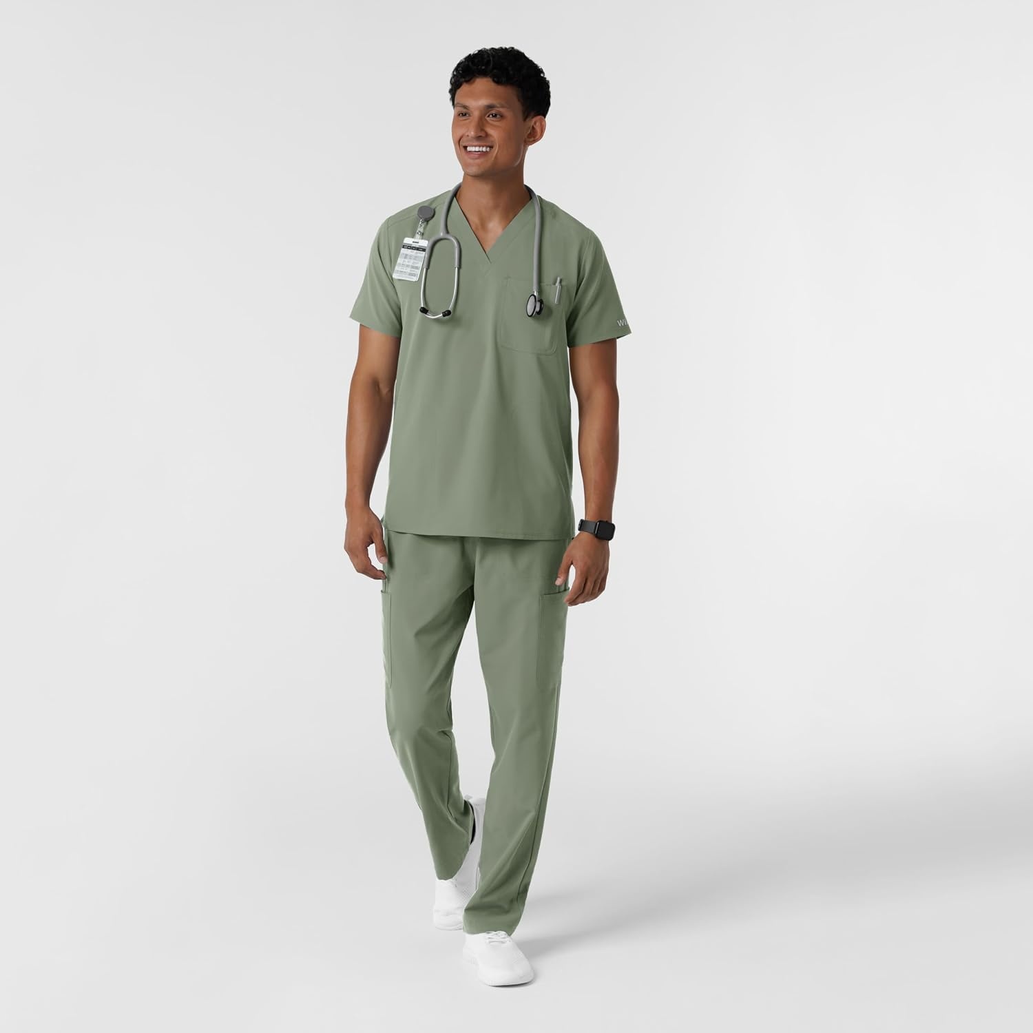 Wink Men’s Men’s V-Neck Scrub Top(Sage)
