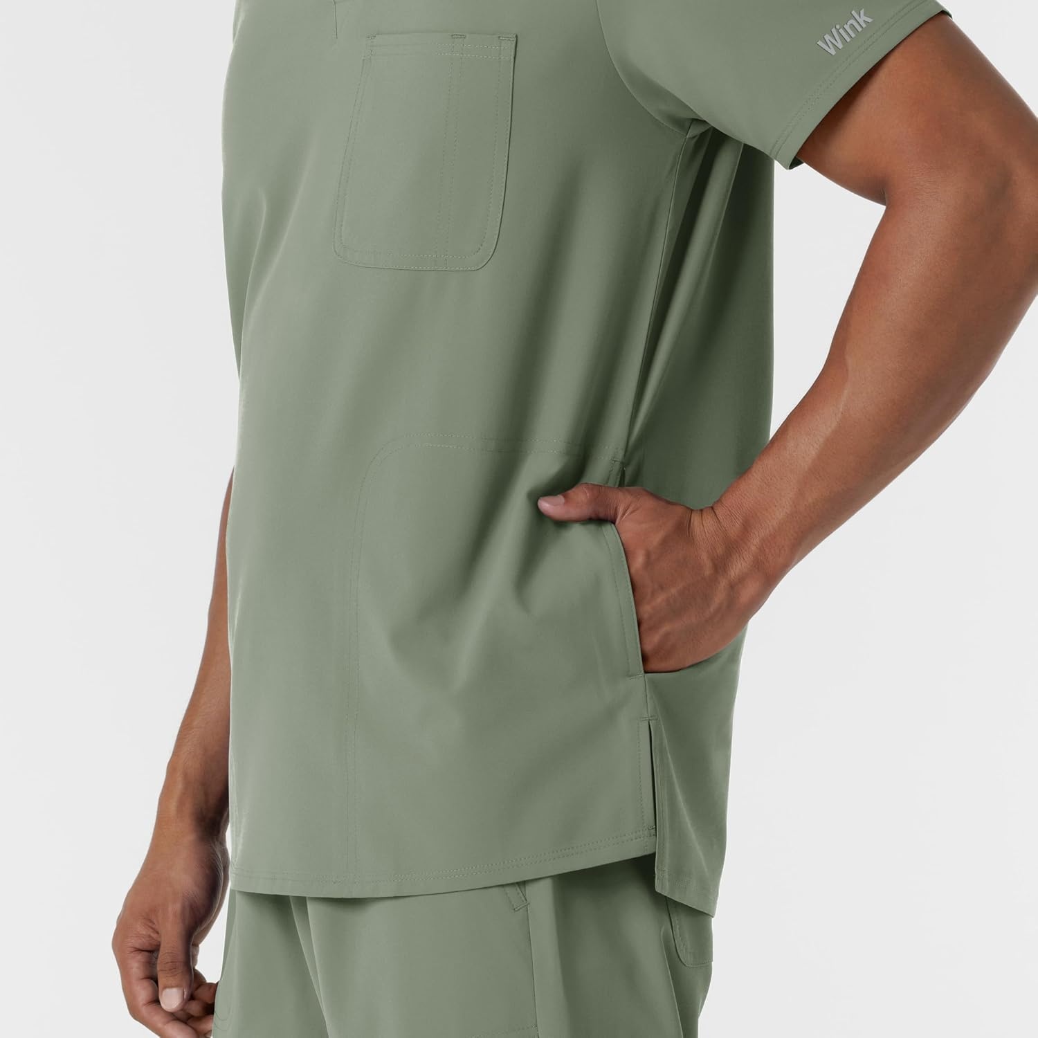 Wink Men’s Men’s V-Neck Scrub Top(Sage)