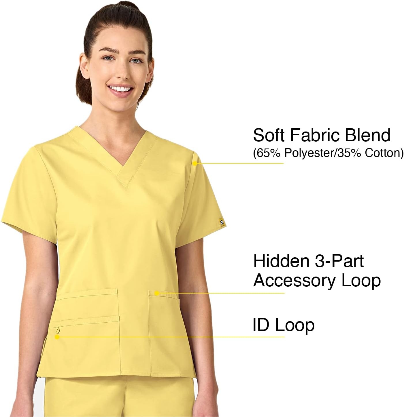 WonderWink Women’s Origins Bravo V-Neck Top(Yellow)