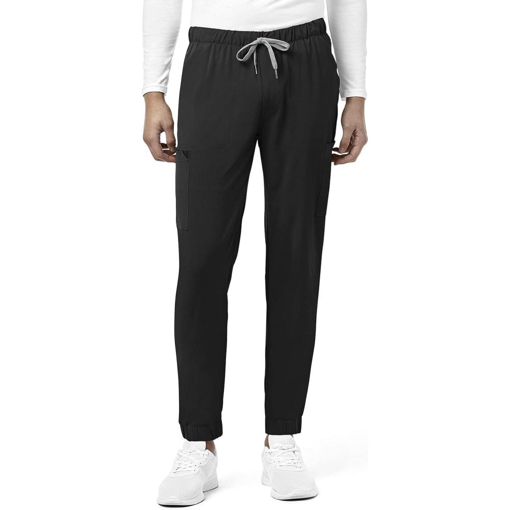 WonderWink Mens Renew Men’s Jogger Scrub Pant(Black)
