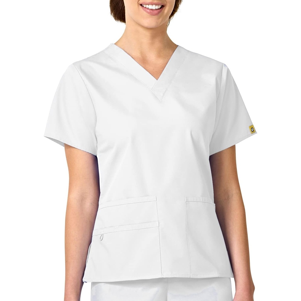 WonderWink Women’s Origins Bravo V-Neck Top(White)