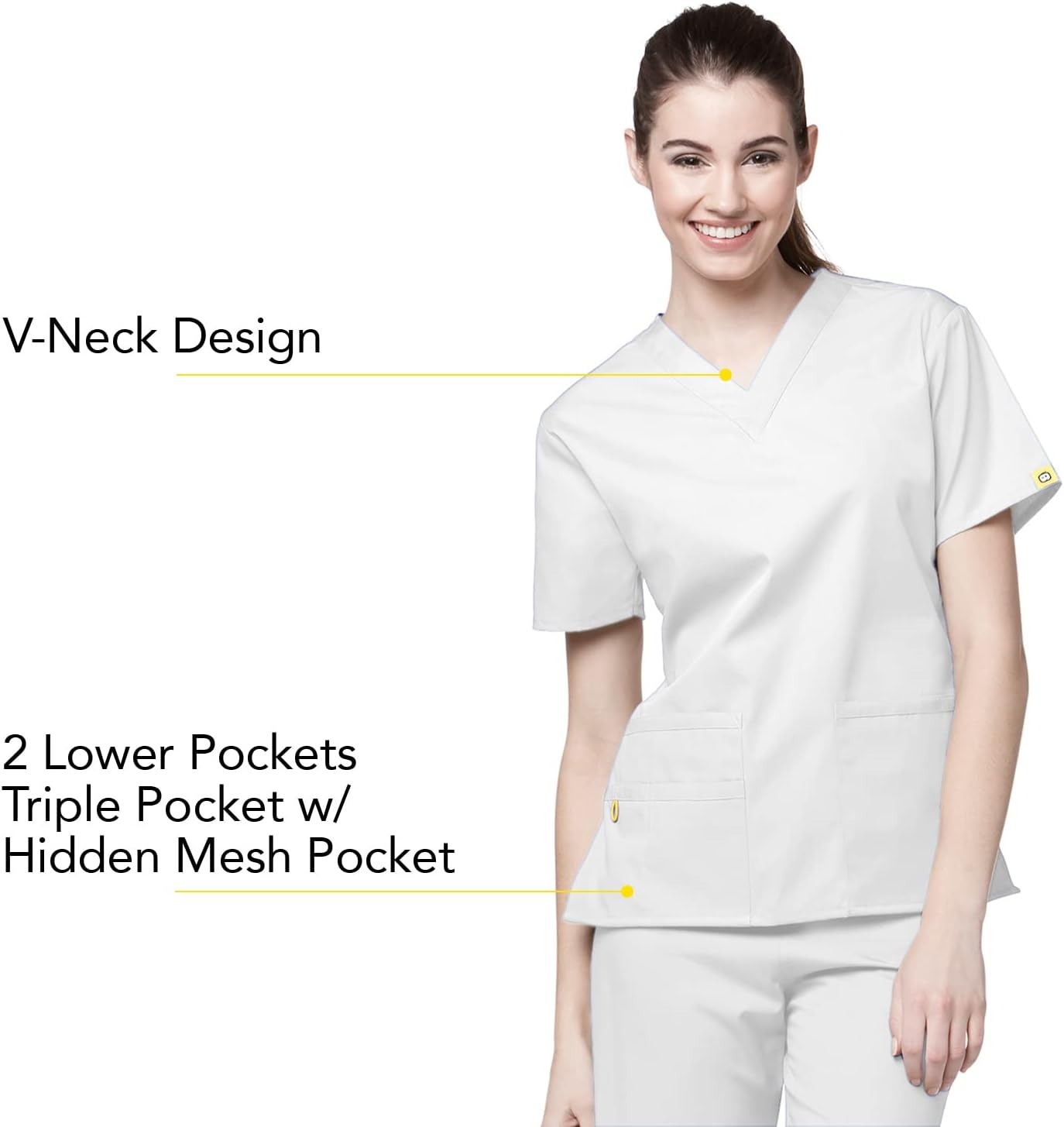 WonderWink Women’s Origins Bravo V-Neck Top(White)