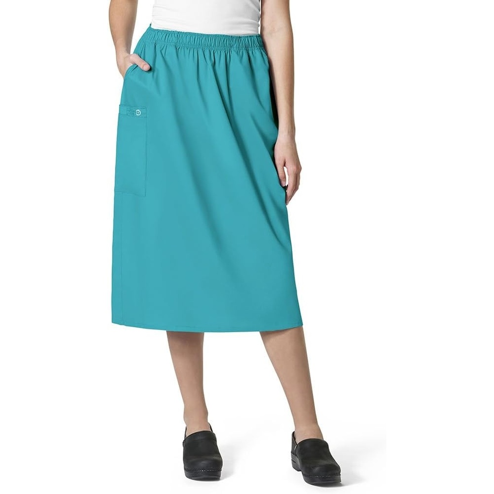 WINK WonderWORK Women’s Pull On Cargo Skirt(Teal Blue)