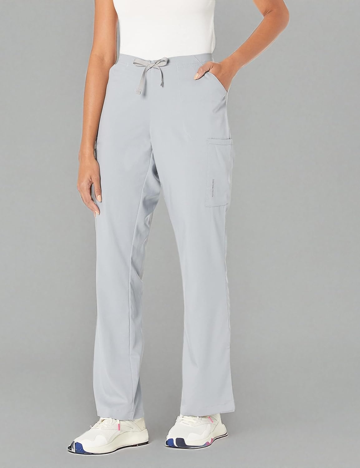 WINK PRO Women’s Moderate Flare Leg Cargo Scrub Pant(Pewter)