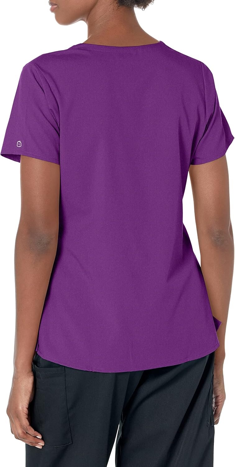 Wink PRO Women’s 4 Pocket Notch Neck Scrub Top(Eggplant)