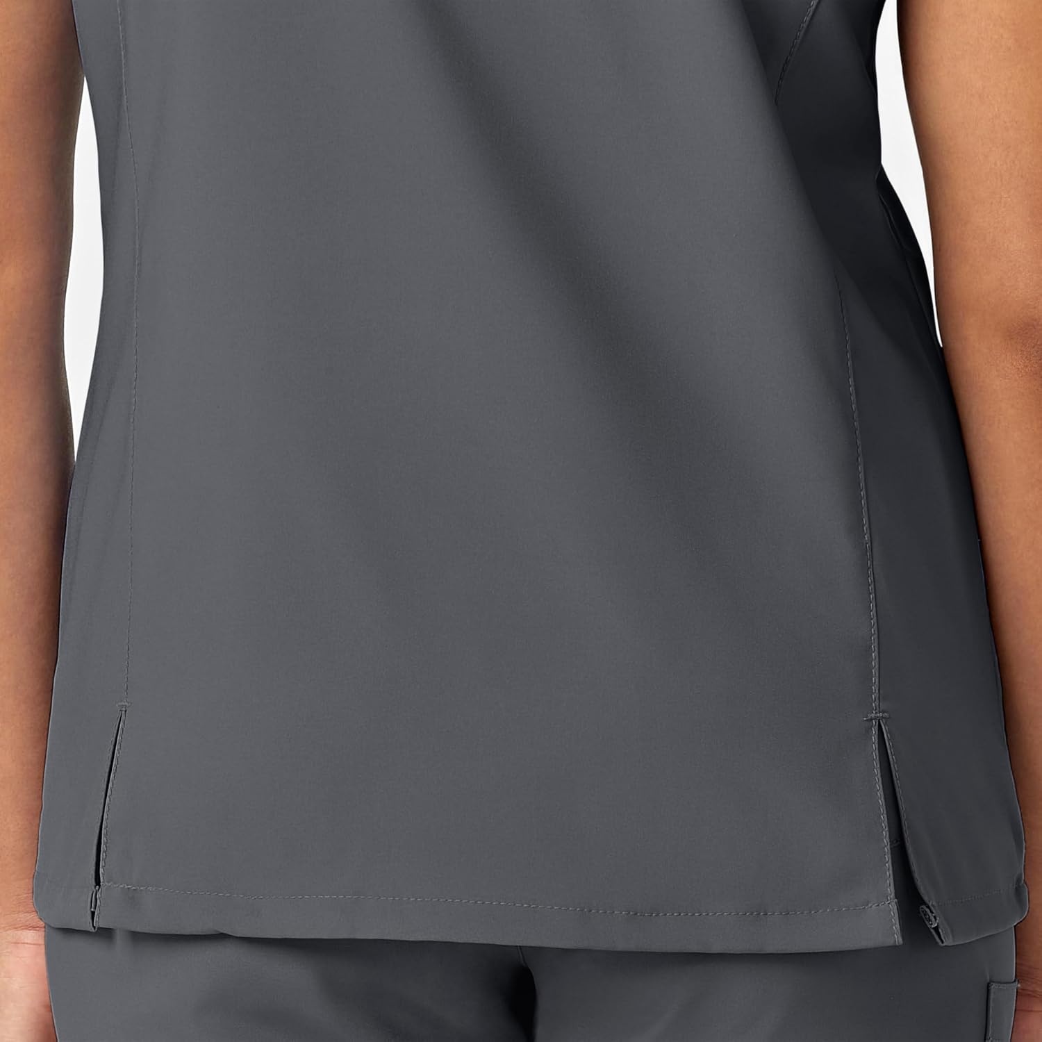Wink W123 Women’s Y-Neck Wrap Scrub Top(Pewter)