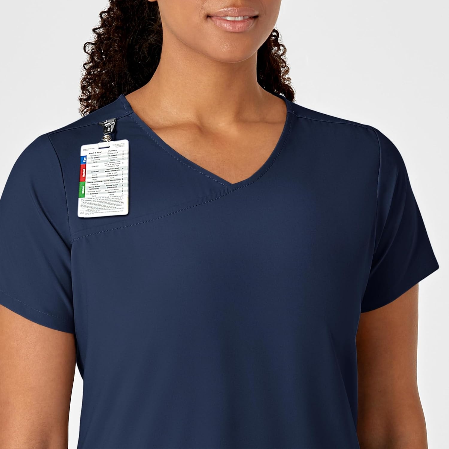 Wink W123 Women’s Y-Neck Wrap Scrub Top(Navy)