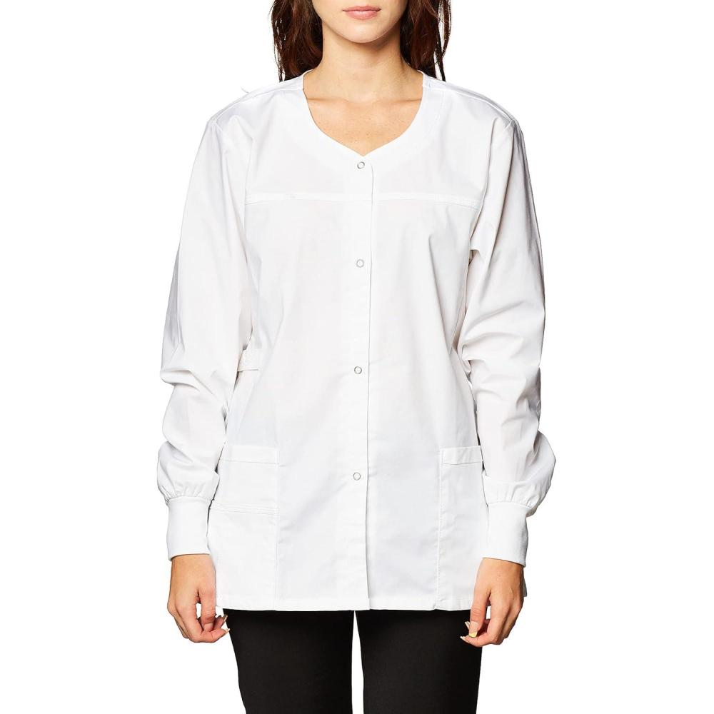 WonderWink Women’s Constance Snap Jacket(True White)