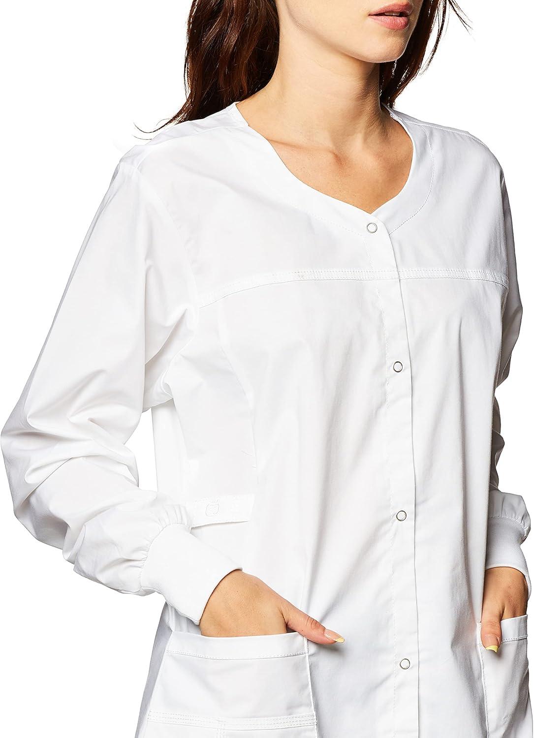 WonderWink Women’s Constance Snap Jacket(True White)