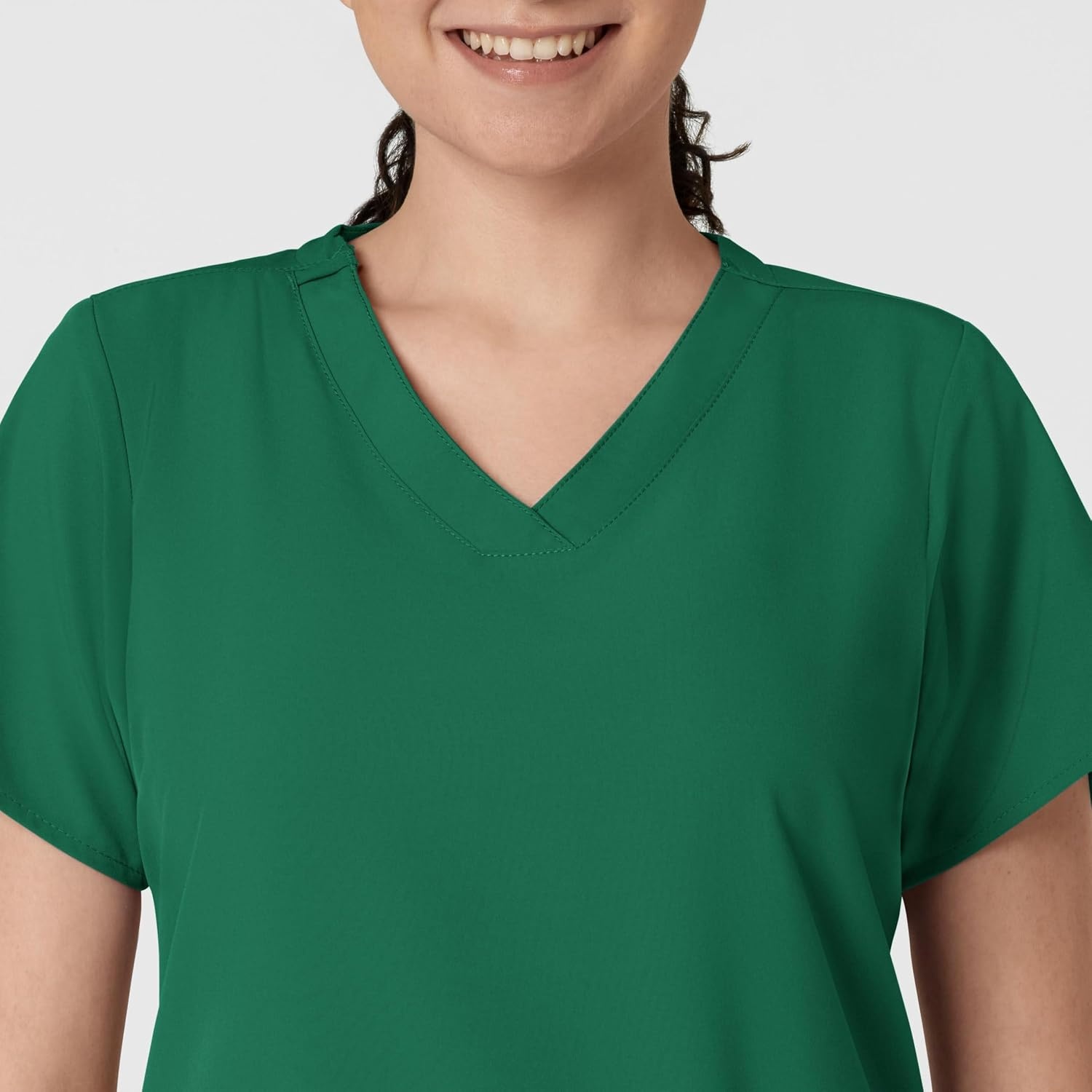 WINK W123 Women’s Basic V-Neck Scrub Top(Hunter Green)
