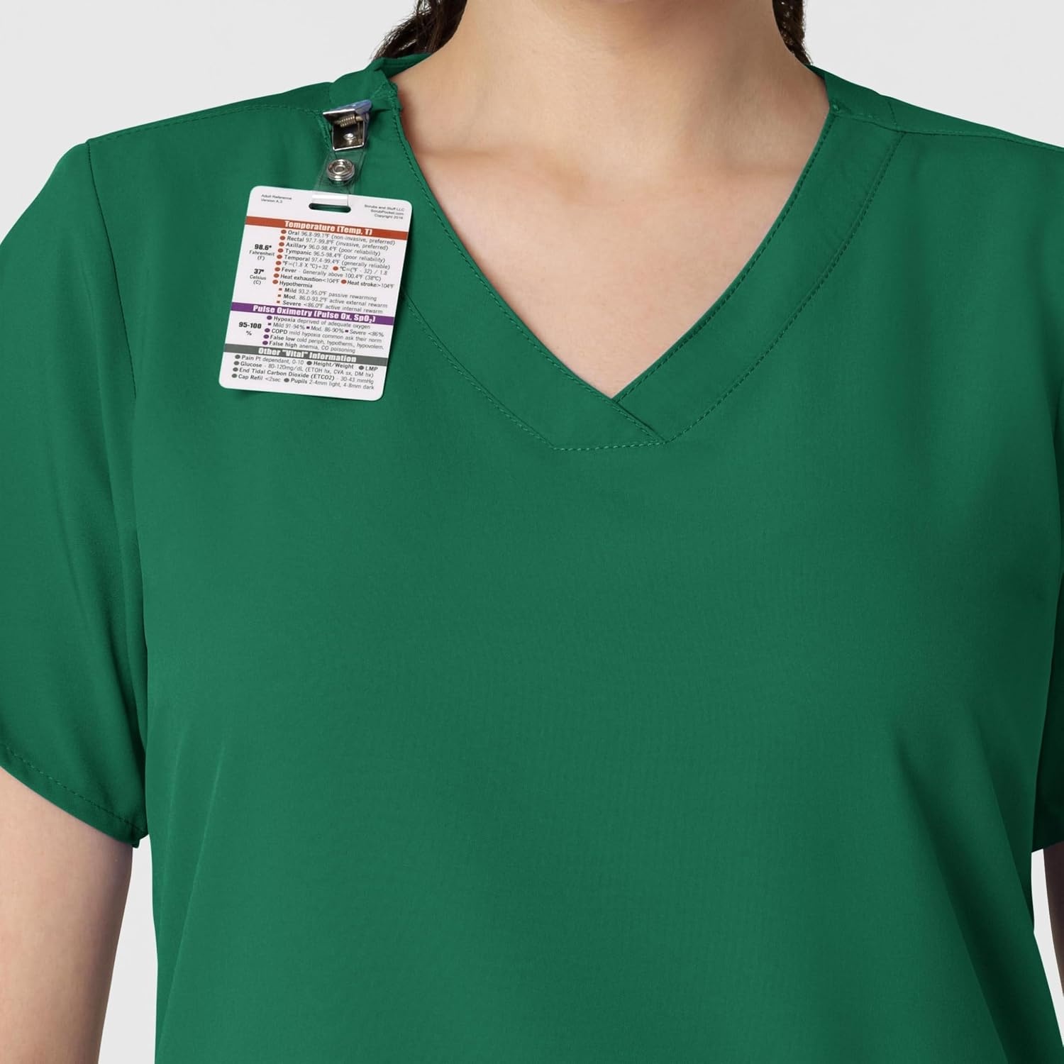 WINK W123 Women’s Basic V-Neck Scrub Top(Hunter Green)