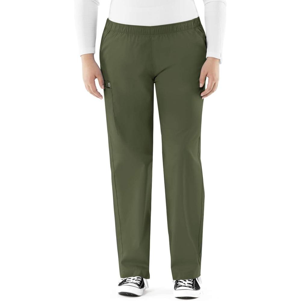 WonderWink Women’s Tall Wonderwork Women’s Pull-On Cargo Scrub Pant Tall(Olive)