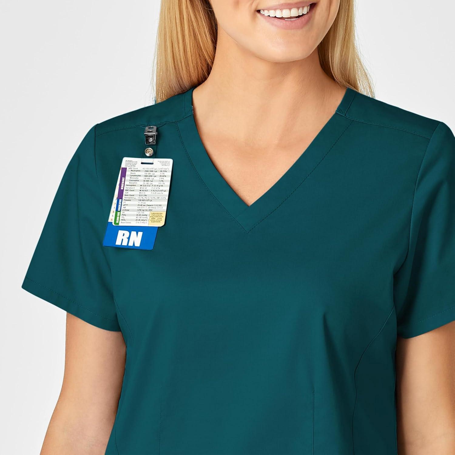 WonderWink Womens Shaped V-Neck Top(Caribbean)