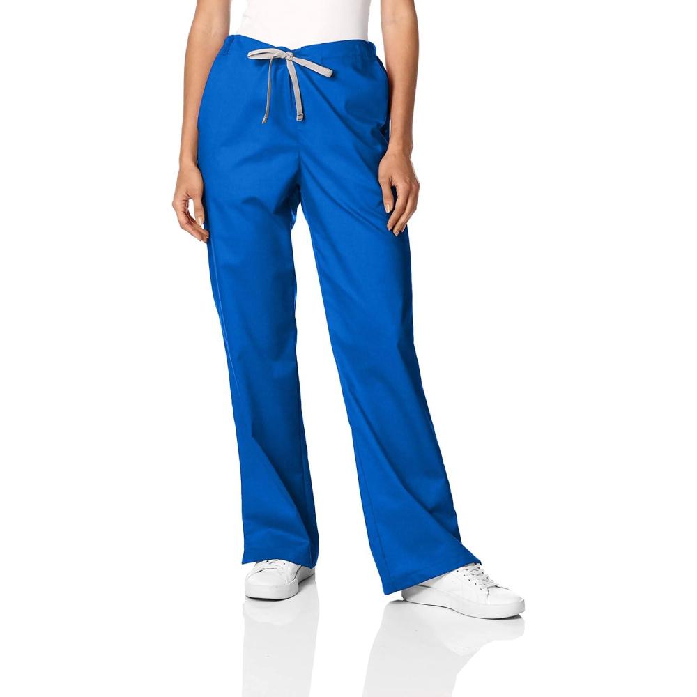 Wink WonderWORK Scrubs for Women, Flare Leg Scrub Pants(Royal)