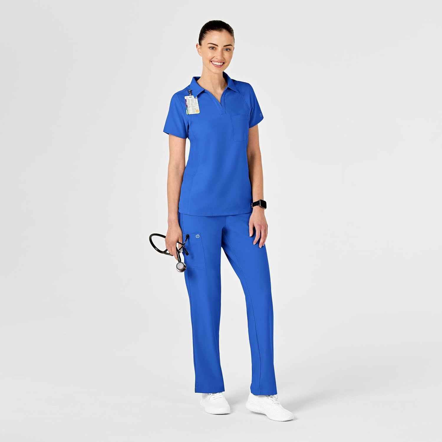 Wink W123 Women’s Collar Scrub Top(Royal)