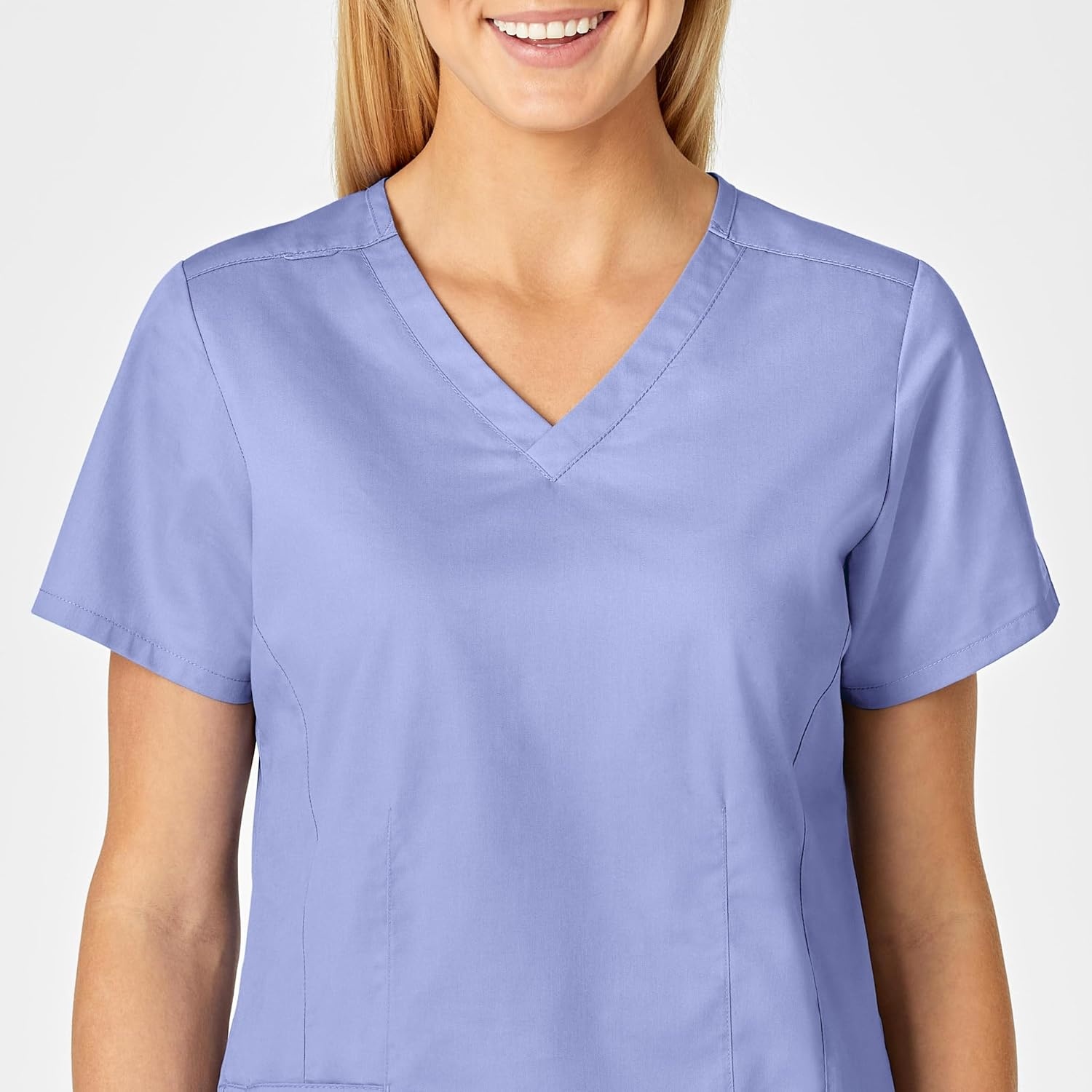 WINK WonderWORK Women’s V-Neck Scrub Top(Ceil Blue)
