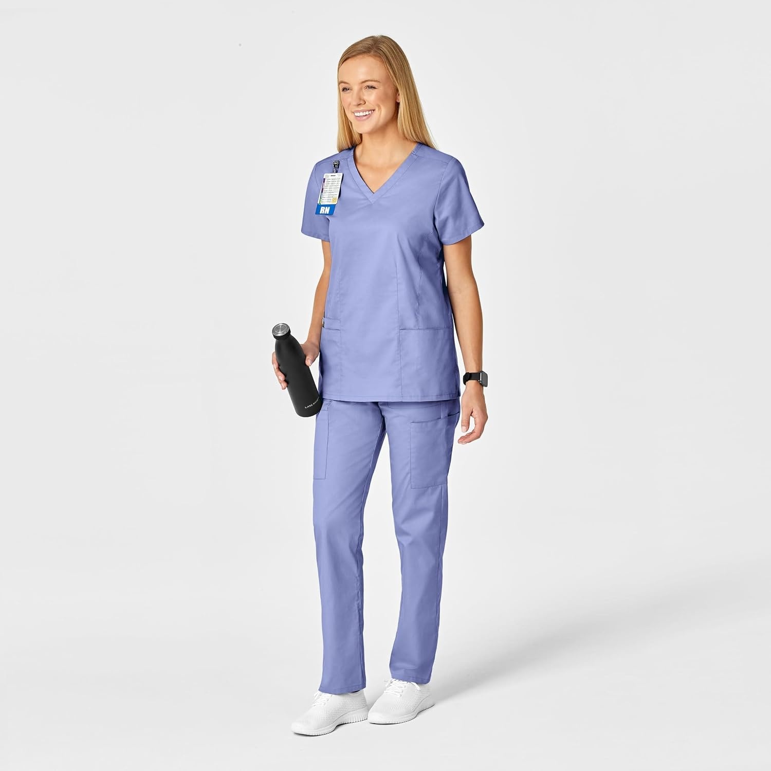 WINK WonderWORK Women’s V-Neck Scrub Top(Ceil Blue)