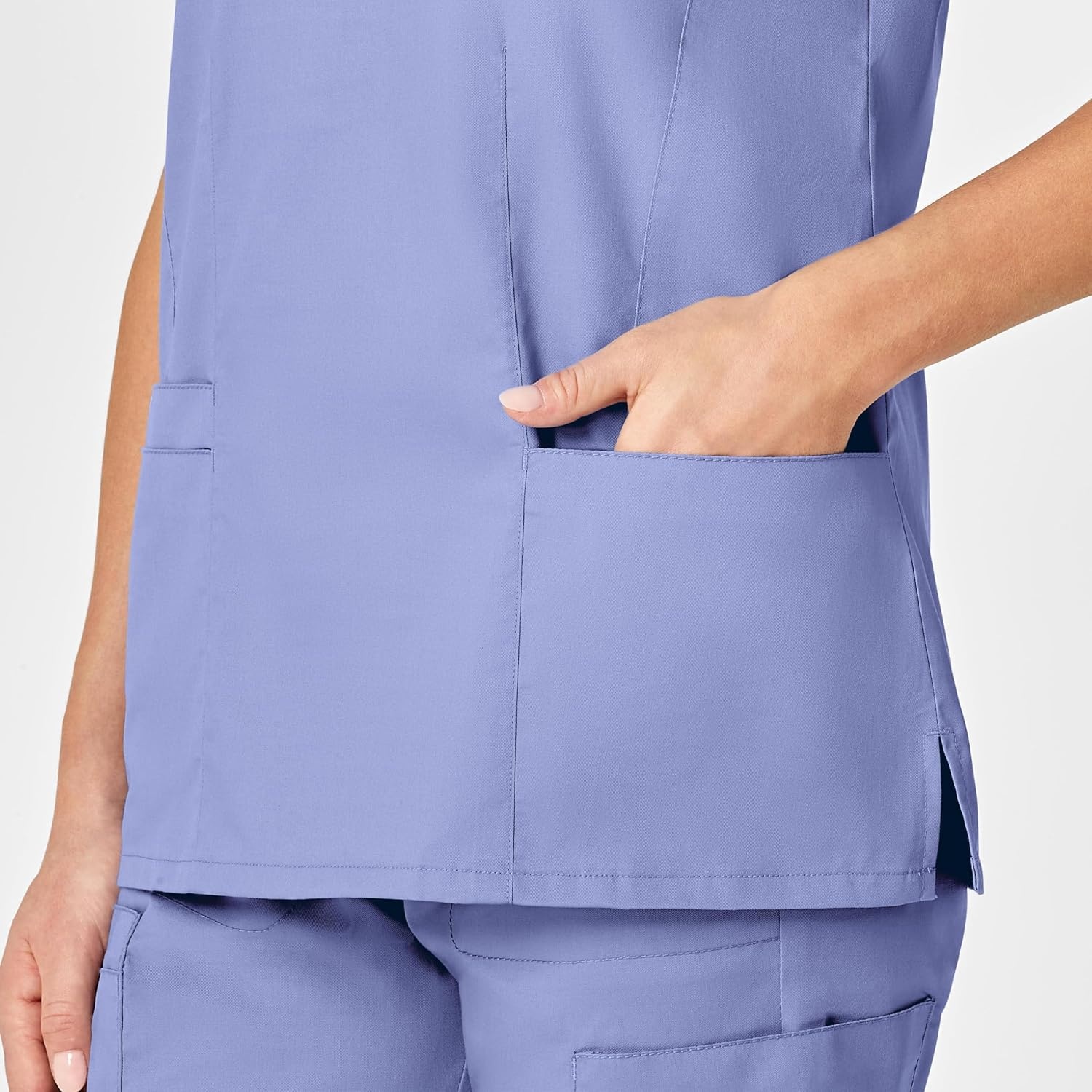 WINK WonderWORK Women’s V-Neck Scrub Top(Ceil Blue)