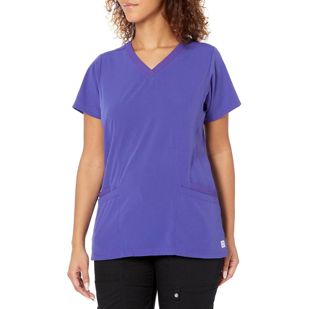WonderWink Womens Women’s Flex Back V-Neck Scrub Top(Grape)