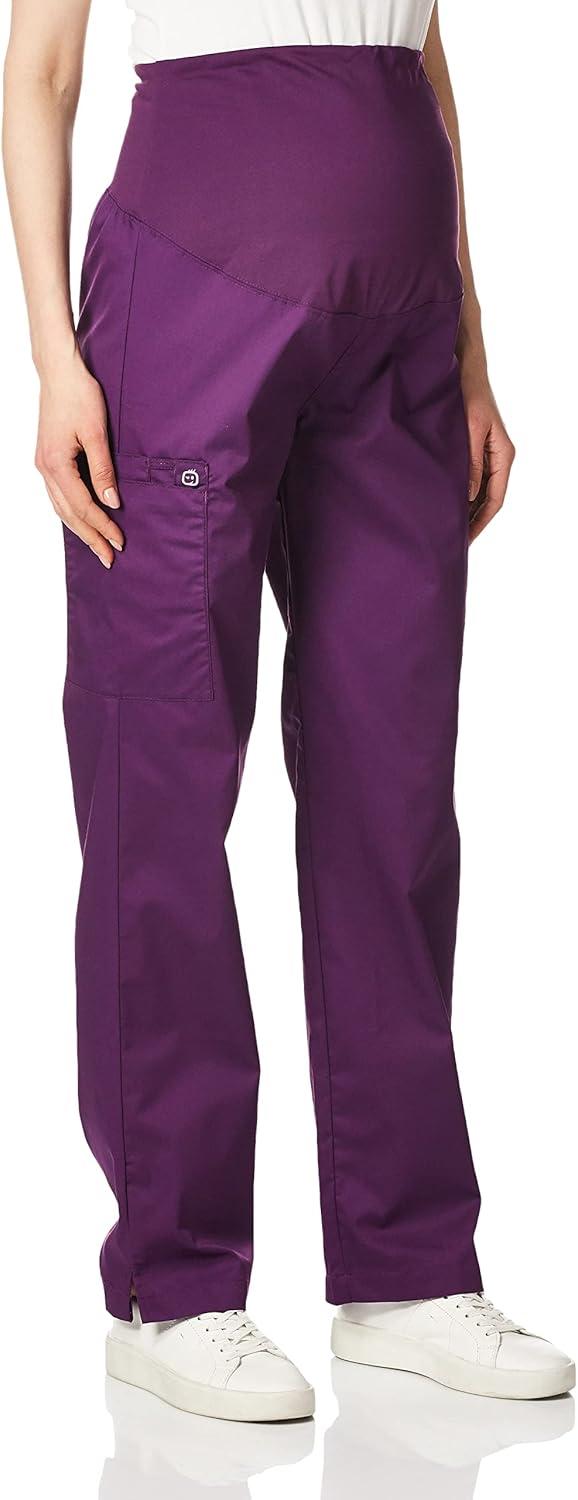 Wink WonderWORK Scrubs for Maternity Cargo Scrub Pants(Eggplant)