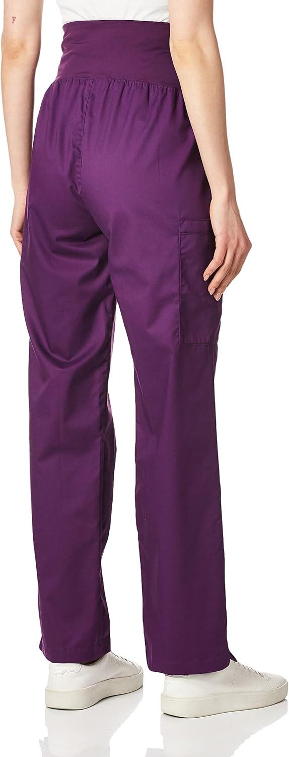 Wink WonderWORK Scrubs for Maternity Cargo Scrub Pants(Eggplant)