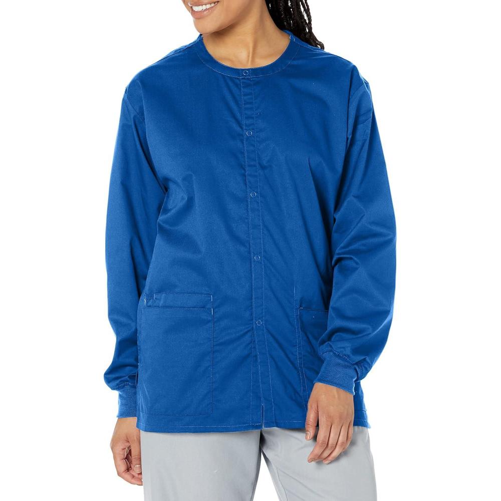 WonderWink womens Snap Front Jacket(Royal Blue)
